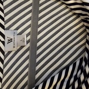 Worthington Black and White Striped Blouse